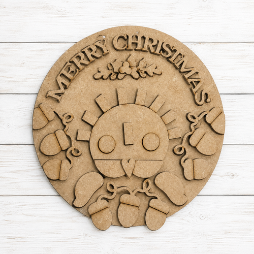 NO911 - MDF Merry Christmas Annie Ornament - Olifantjie - Wooden - MDF - Lasercut - Blank - Craft - Kit - Mixed Media - UK