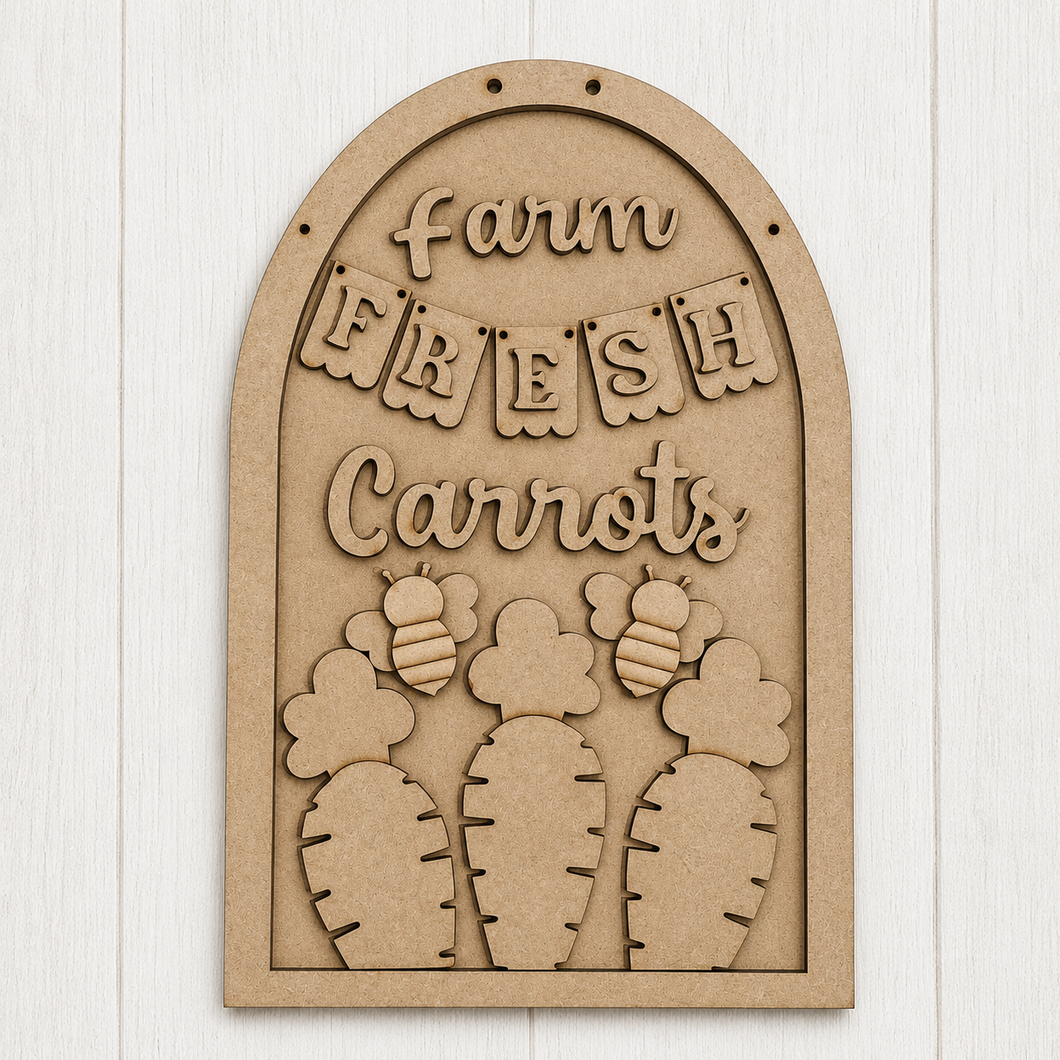 NO918 - MDF Fresh Carrots Farmhouse Arch Kit