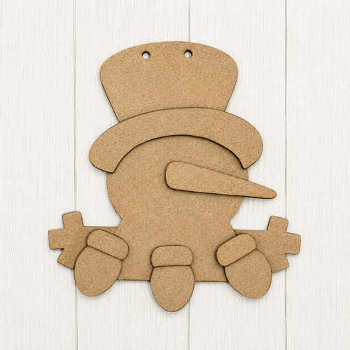 NO904 - MDF Snowman Lights Bauble Ornament - Olifantjie - Wooden - MDF - Lasercut - Blank - Craft - Kit - Mixed Media - UK