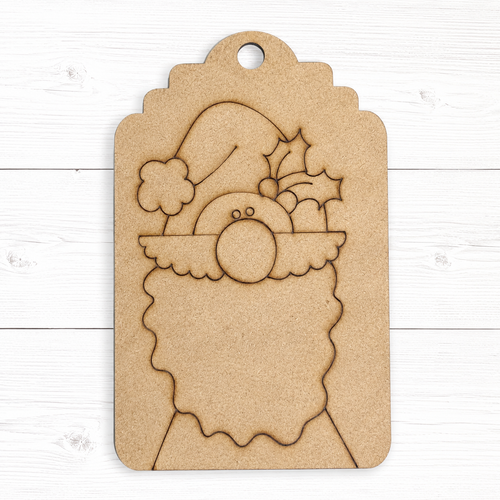 NO881 - MDF 2 Sizes Christmas Hanging Bauble - Engraved Christmas Tag - Santa - Olifantjie - Wooden - MDF - Lasercut - Blank - Craft - Kit - Mixed Media - UK