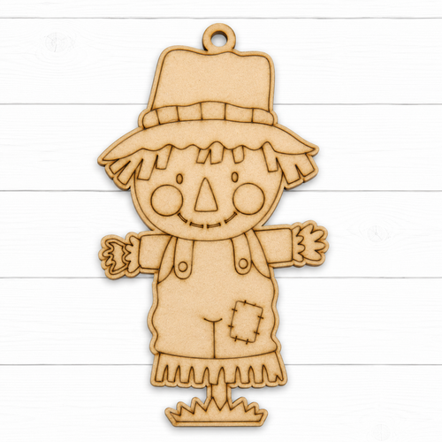 NO890 - MDF 2 Sizes Christmas Hanging Bauble - Engraved - Scarecrow - Olifantjie - Wooden - MDF - Lasercut - Blank - Craft - Kit - Mixed Media - UK