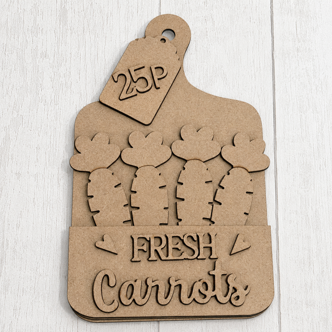 NO917 - MDF Fresh Carrots Farmhouse Chopping Board