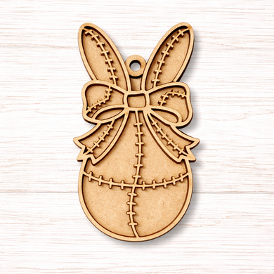 OL6136 - MDF Patchwork Easter Doodle Style Hanging - with or without banner - Egg with Ears - Olifantjie - Wooden - MDF - Lasercut - Blank - Craft - Kit - Mixed Media - UK