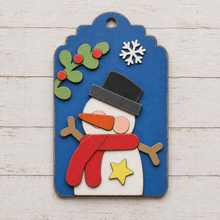 NO784 - MDF 2 Sizes Christmas Hanging Bauble - Snowman Tag Style 3 - Olifantjie - Wooden - MDF - Lasercut - Blank - Craft - Kit - Mixed Media - UK