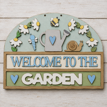 NO755 - MDF Large Welcome to the Garden Gardening Hanging Plaque - Olifantjie - Wooden - MDF - Lasercut - Blank - Craft - Kit - Mixed Media - UK