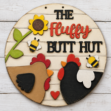 NO774 - MDF Round The Fluffy But Hut Hanging Plaque - Olifantjie - Wooden - MDF - Lasercut - Blank - Craft - Kit - Mixed Media - UK