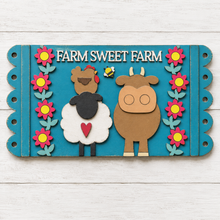 NO780 - MDF Large House Sheep Cow Farm Flower Welcome Style Hanging Plaque - Olifantjie - Wooden - MDF - Lasercut - Blank - Craft - Kit - Mixed Media - UK