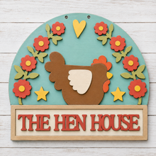 NO761 - MDF Large Hen House Chicken Rooster Hanging Plaque - Olifantjie - Wooden - MDF - Lasercut - Blank - Craft - Kit - Mixed Media - UK