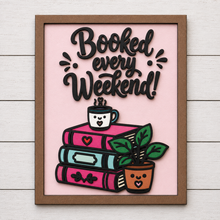 OL6159 - MDF Doodle Book / Reading Quote Book Stack Plaque