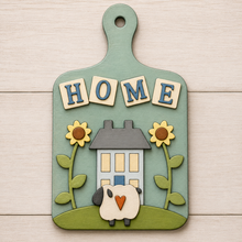 NO868 - MDF House and Sheep Chopping Board - Olifantjie - Wooden - MDF - Lasercut - Blank - Craft - Kit - Mixed Media - UK