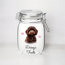 UV189 - Personalised Dog Treat UVDTF Decal with optional Heart colour - Brown Cockapoo - Olifantjie - Wooden - MDF - Lasercut - Blank - Craft - Kit - Mixed Media - UK