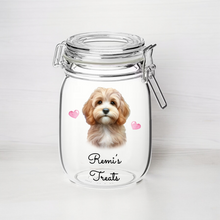 UV188 - Personalised Dog Treat UVDTF Decal with optional Heart colour - Sand Cockapoo - Olifantjie - Wooden - MDF - Lasercut - Blank - Craft - Kit - Mixed Media - UK