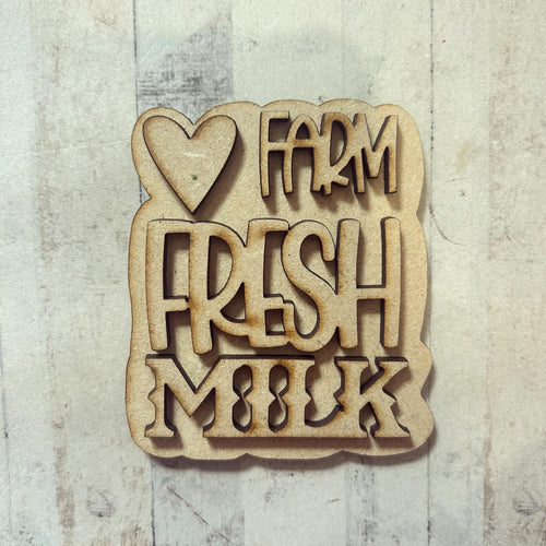 NO012 - MDF Magnet Size Fresh Milk - Olifantjie - Wooden - MDF - Lasercut - Blank - Craft - Kit - Mixed Media - UK