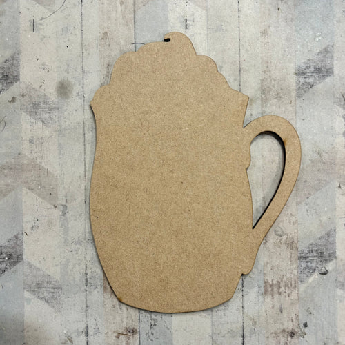 PL023 - MDF Blank Plaque - Optional Hanging - Mug and Froth - Olifantjie - Wooden - MDF - Lasercut - Blank - Craft - Kit - Mixed Media - UK