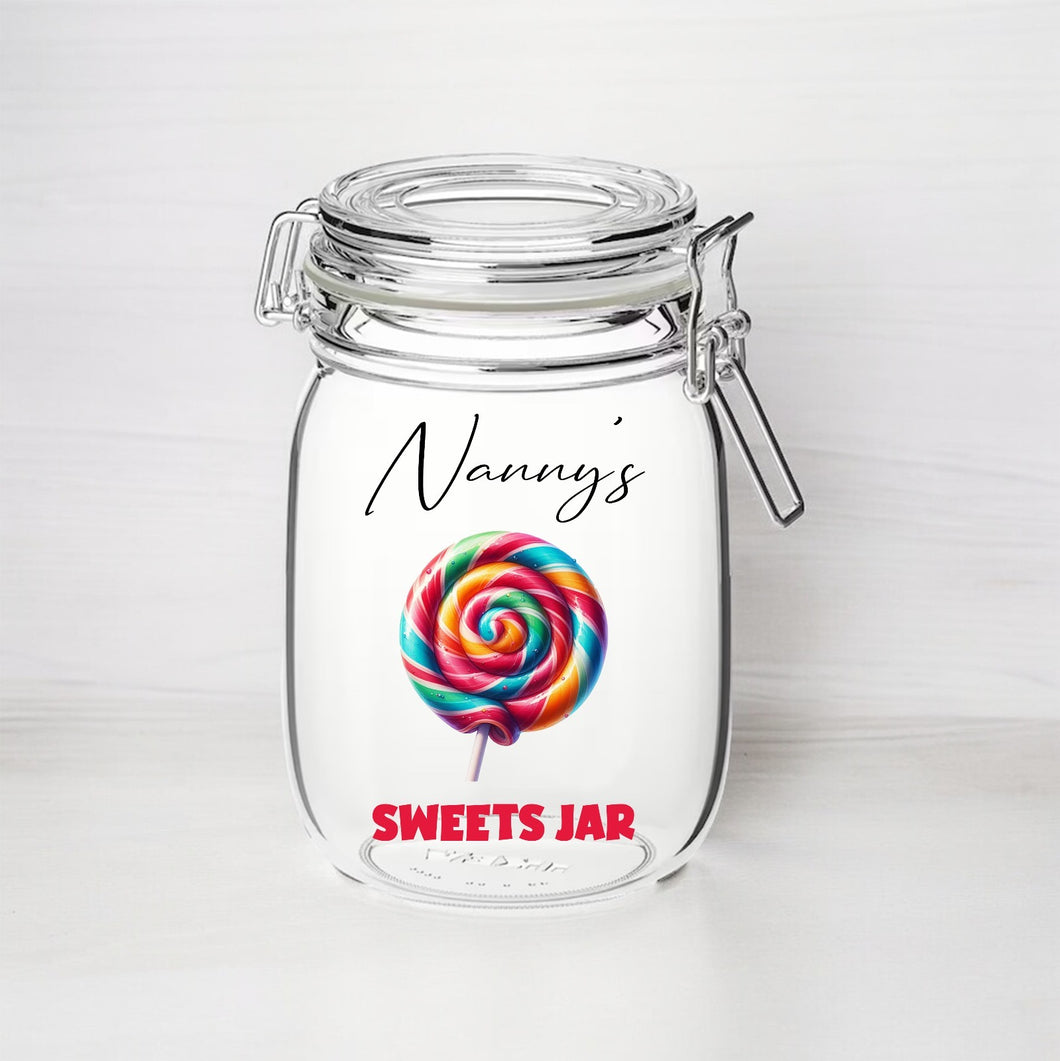 UV255 - Personalised  Jar UVDTF Decal - Sweets Jar - Olifantjie - Wooden - MDF - Lasercut - Blank - Craft - Kit - Mixed Media - UK