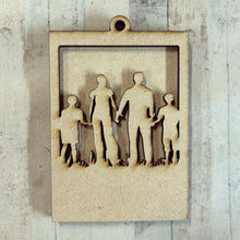 OL5007  - MDF Photo frame Silhouette Family - 4 plus  People - 3 versions see pictures MDF only - Olifantjie - Wooden - MDF - Lasercut - Blank - Craft - Kit - Mixed Media - UK