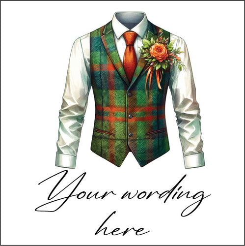 UV462 - UVDTF - DECAL ONLY - Personalised Wedding Prom Event Theme - Suit Waistcoat Style 5 - Olifantjie - Wooden - MDF - Lasercut - Blank - Craft - Kit - Mixed Media - UK