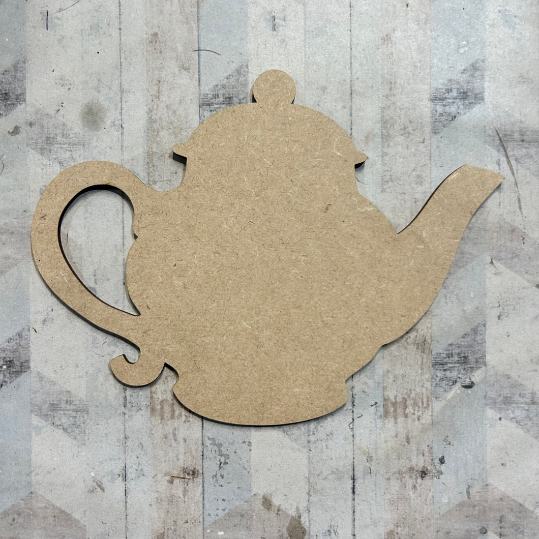 PL083 - MDF Blank Plaque - Optional Hanging - Tea Pot - Olifantjie - Wooden - MDF - Lasercut - Blank - Craft - Kit - Mixed Media - UK