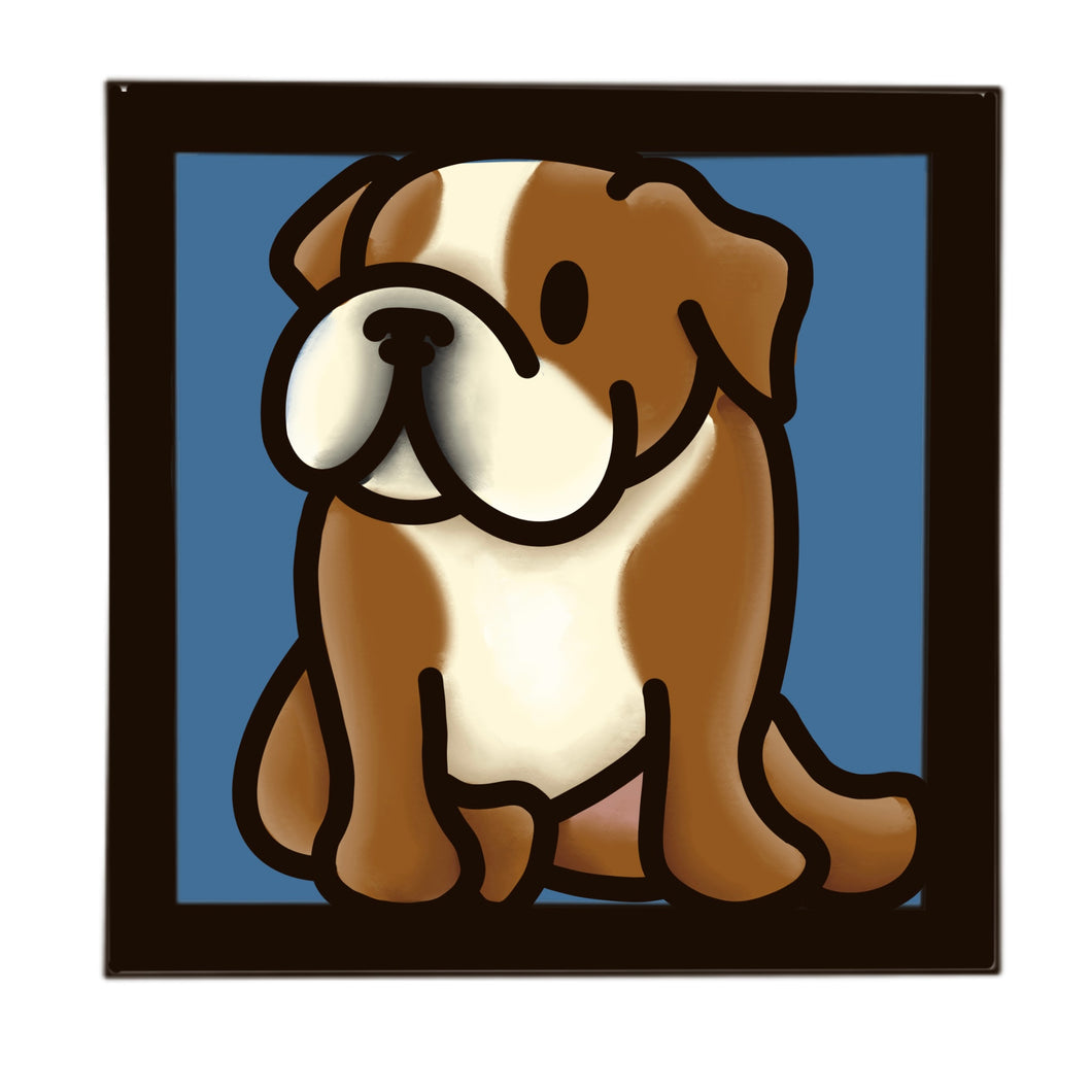 OL4978 - MDF Ladder Insert Tile - Doodle Dog - Bulldog - Olifantjie - Wooden - MDF - Lasercut - Blank - Craft - Kit - Mixed Media - UK