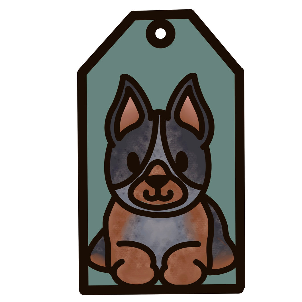 OL4956 - MDF Doodle Dog Tag Hanging - Australian Cattle (Heeler) - Olifantjie - Wooden - MDF - Lasercut - Blank - Craft - Kit - Mixed Media - UK