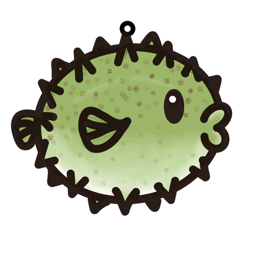 OL4568 - MDF Doodle Cute Animal Hanging Sealife  - Pufferfish - Olifantjie - Wooden - MDF - Lasercut - Blank - Craft - Kit - Mixed Media - UK