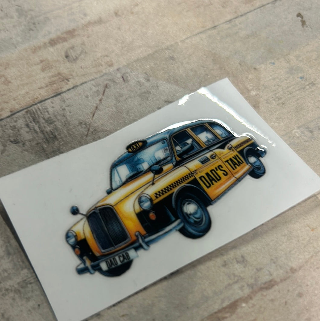 UV281 - UVDTF - Dads Taxi - Olifantjie - Wooden - MDF - Lasercut - Blank - Craft - Kit - Mixed Media - UK