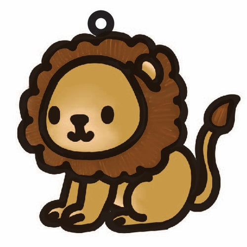 OL4499 - MDF Doodle Cute Animal Hanging - Lion 2 - Olifantjie - Wooden - MDF - Lasercut - Blank - Craft - Kit - Mixed Media - UK
