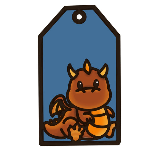 OL4573 - MDF Doodle Tag Hanging - Cute Dragon 2 - Olifantjie - Wooden - MDF - Lasercut - Blank - Craft - Kit - Mixed Media - UK