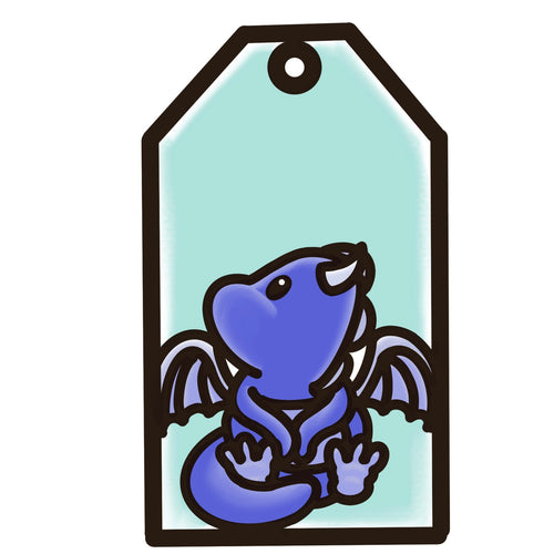 OL4572 - MDF Doodle Tag Hanging - Cute Dragon 1 - Olifantjie - Wooden - MDF - Lasercut - Blank - Craft - Kit - Mixed Media - UK