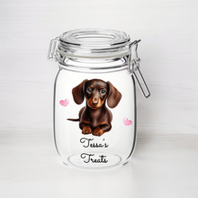 UV199 - Personalised Dog Treat UVDTF Decal with optional Heart colour -  Chocolate  Dachshund - Olifantjie - Wooden - MDF - Lasercut - Blank - Craft - Kit - Mixed Media - UK