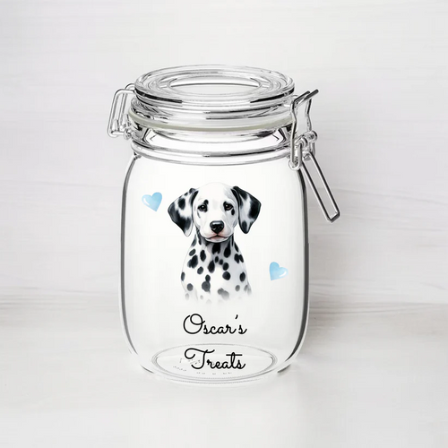 UV326 - Personalised Dog Treat UVDTF Decal with optional Heart colour - Dalmation - Olifantjie - Wooden - MDF - Lasercut - Blank - Craft - Kit - Mixed Media - UK