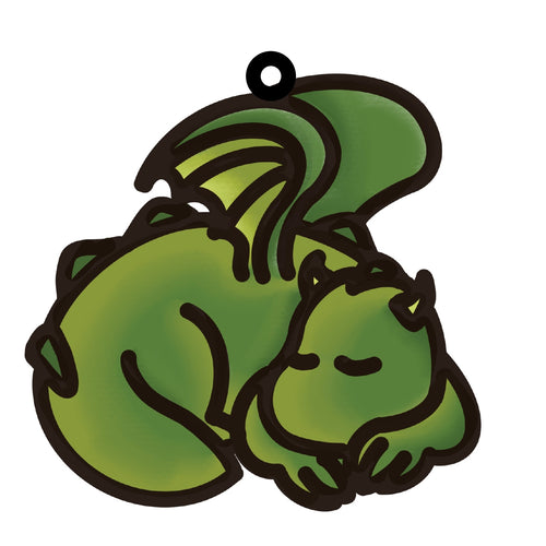 OL4593 - MDF Doodle Cute Animal Hanging - Dragon 3 - Olifantjie - Wooden - MDF - Lasercut - Blank - Craft - Kit - Mixed Media - UK