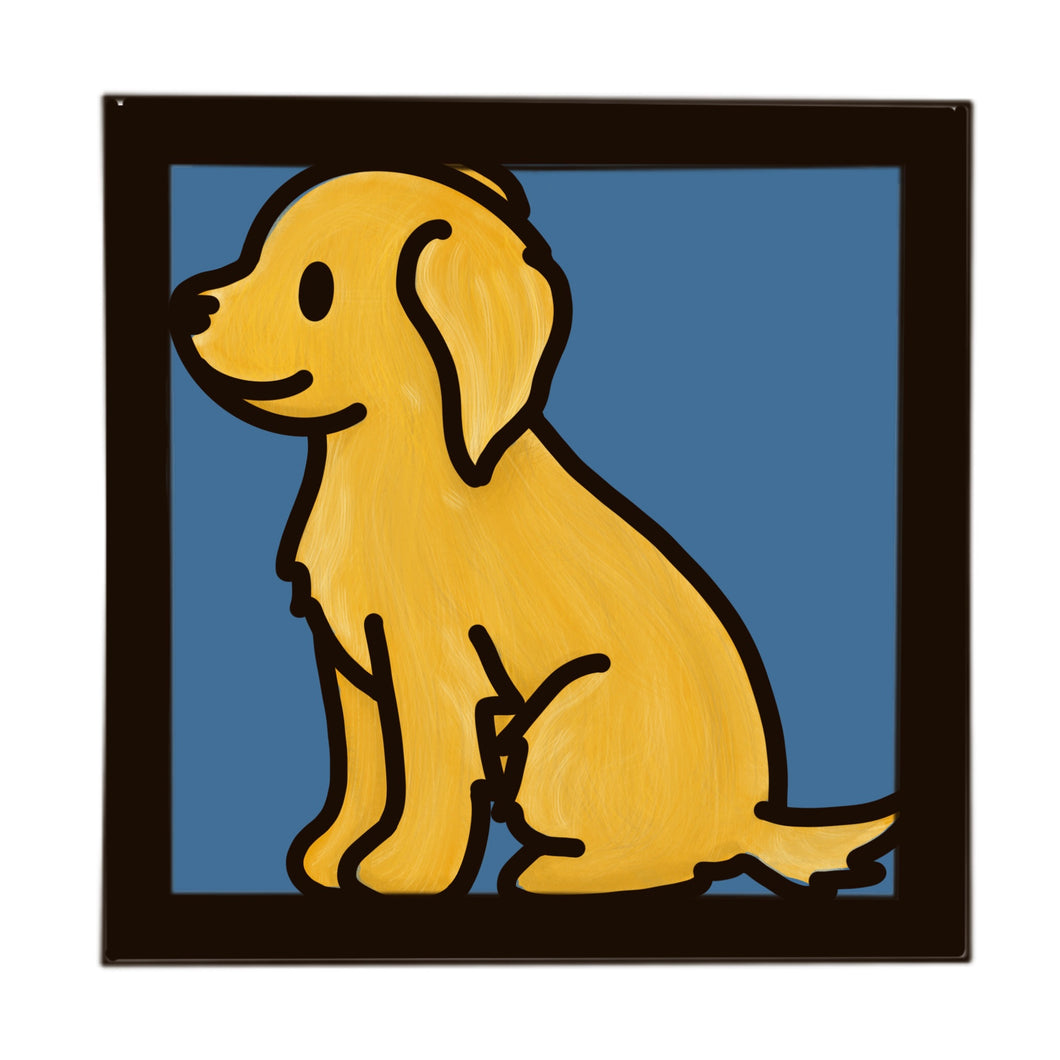 OL4977 - MDF Ladder Insert Tile - Doodle Dog - Golden Retriever - Olifantjie - Wooden - MDF - Lasercut - Blank - Craft - Kit - Mixed Media - UK