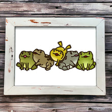 OL4605  - MDF doodle Horizontal stacker Cute Frog / Toad - Olifantjie - Wooden - MDF - Lasercut - Blank - Craft - Kit - Mixed Media - UK