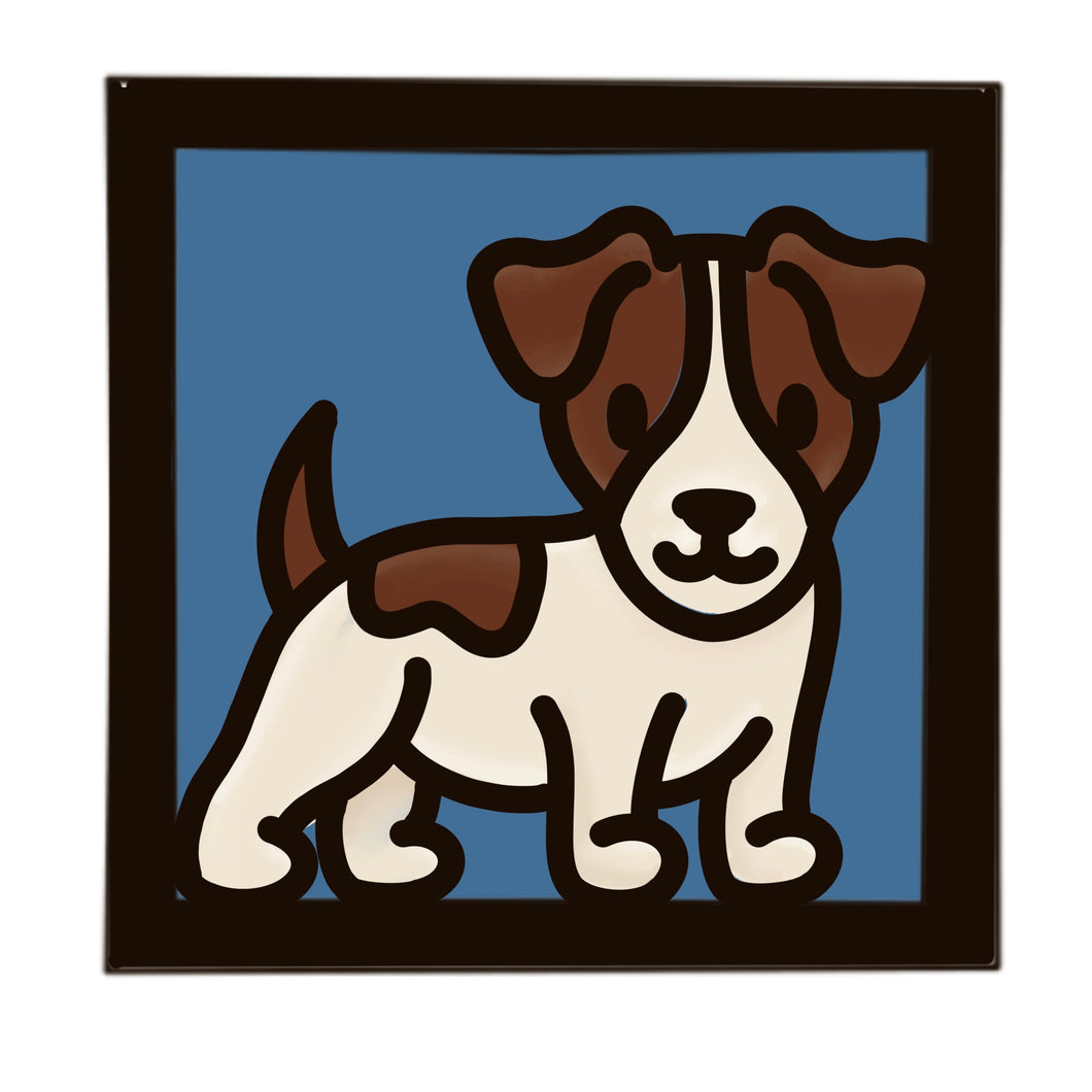 OL4971 - MDF Ladder Insert Tile - Doodle Dog - Jack Russell - Olifantjie - Wooden - MDF - Lasercut - Blank - Craft - Kit - Mixed Media - UK