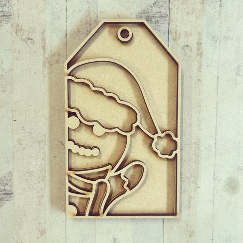 OL3650 - MDF Christmas Doodle Tag Hanging - Snowman 3 - Olifantjie - Wooden - MDF - Lasercut - Blank - Craft - Kit - Mixed Media - UK