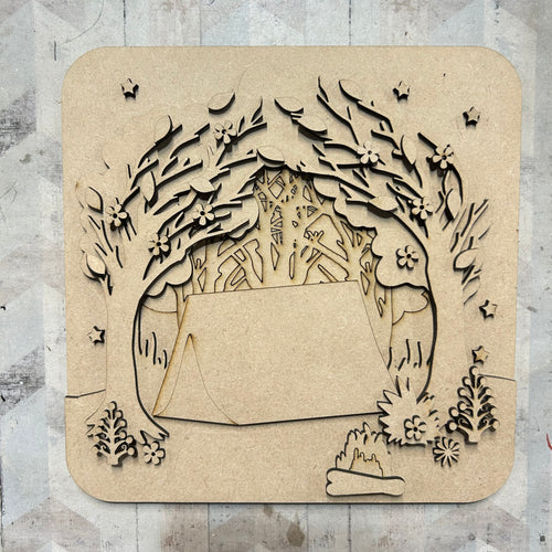 OL6079 - Square Tent Scene Plaque