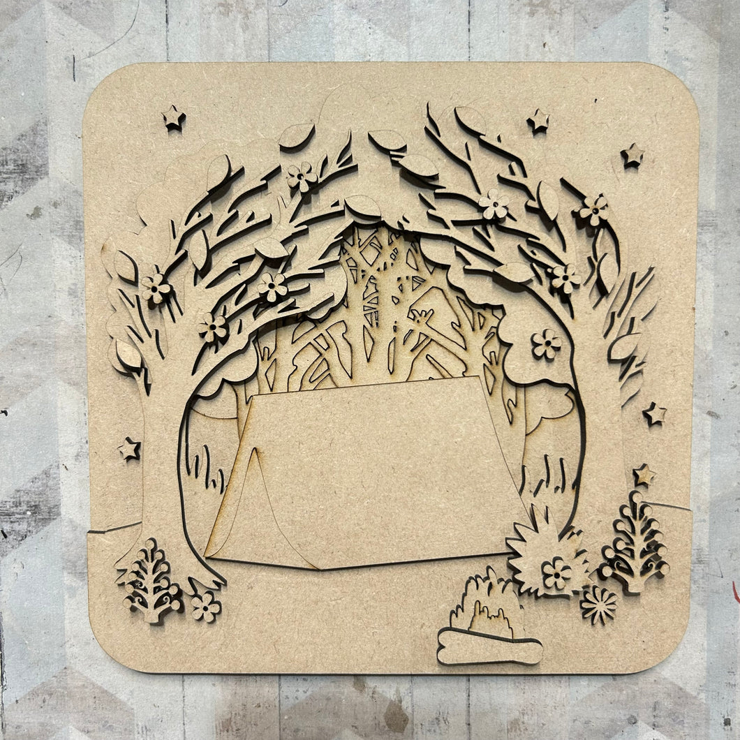 OL6079 - Square Tent Scene Plaque