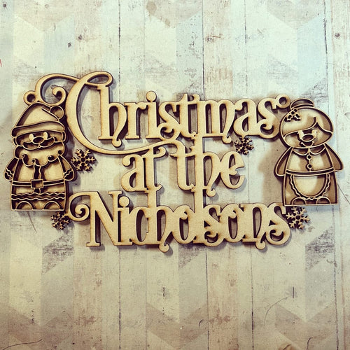 OL3706 - MDF Christmas at the …. ‘Mr & Mrs Claus’ hanging
