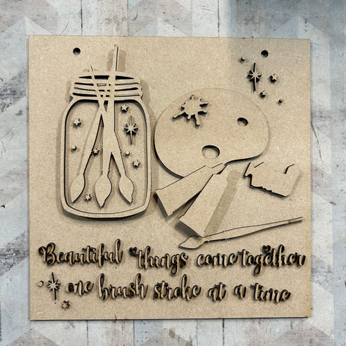 OL6087 - Large Painting Craft Scene Plaque - Olifantjie - Wooden - MDF - Lasercut - Blank - Craft - Kit - Mixed Media - UK