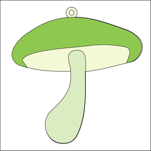 OL5121 - MDF Mushroom C hanging Bauble - Olifantjie - Wooden - MDF - Lasercut - Blank - Craft - Kit - Mixed Media - UK