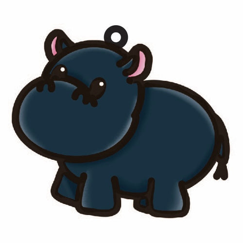 OL4506 - MDF Doodle Cute Animal Hanging - Hippo - Olifantjie - Wooden - MDF - Lasercut - Blank - Craft - Kit - Mixed Media - UK