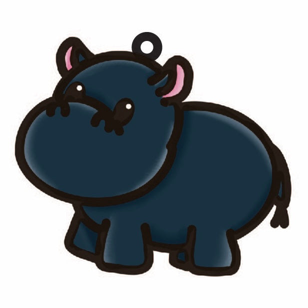 OL4506 - MDF Doodle Cute Animal Hanging - Hippo - Olifantjie - Wooden - MDF - Lasercut - Blank - Craft - Kit - Mixed Media - UK