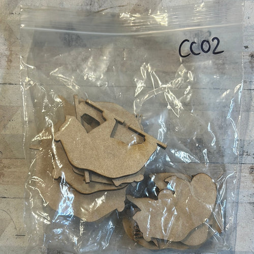 Sale CC02 Bears - Olifantjie - Wooden - MDF - Lasercut - Blank - Craft - Kit - Mixed Media - UK