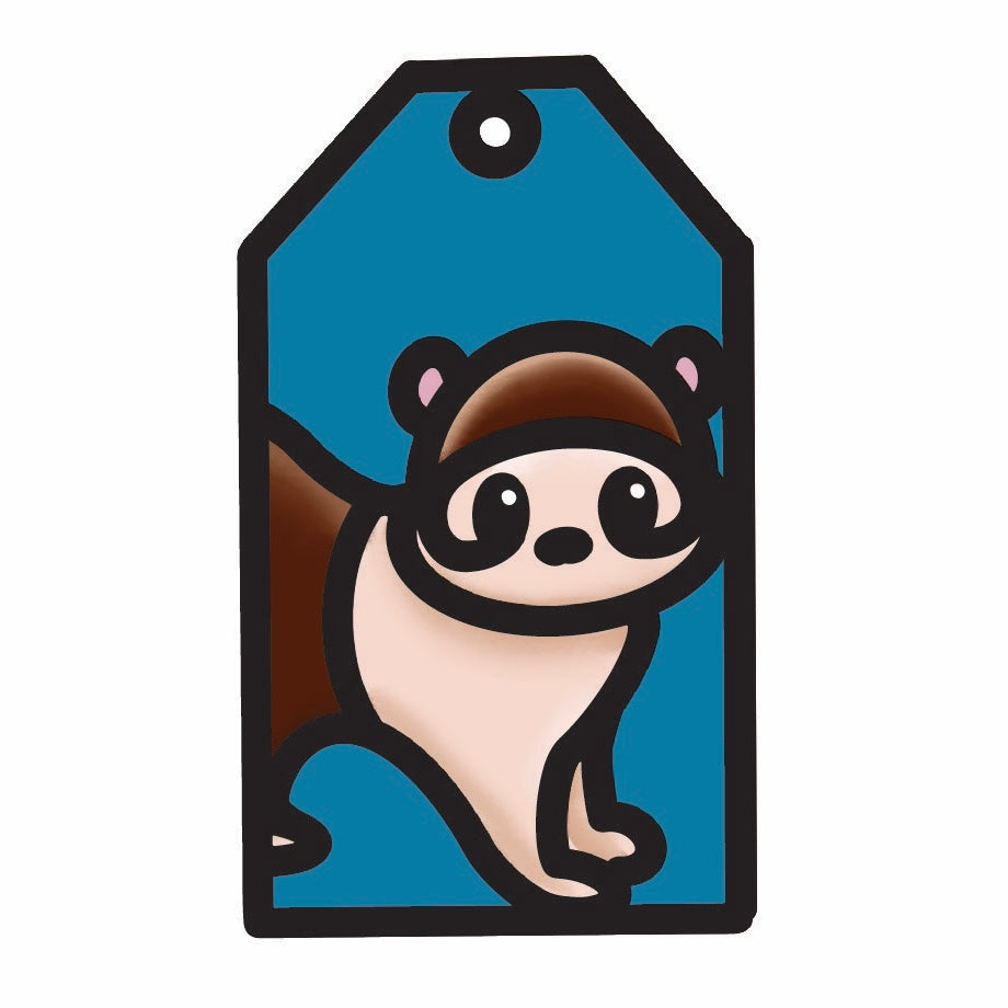 OL4721 - MDF Doodle Tag Hanging - Ferret - Olifantjie - Wooden - MDF - Lasercut - Blank - Craft - Kit - Mixed Media - UK