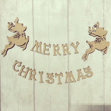 OL3685 - MDF Cute Large Christmas Reindeer Bunting hanging - Olifantjie - Wooden - MDF - Lasercut - Blank - Craft - Kit - Mixed Media - UK