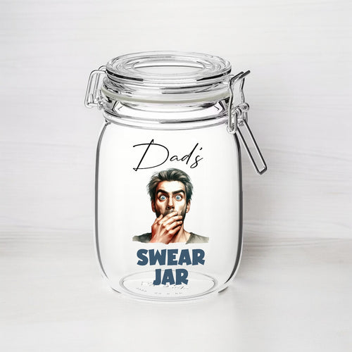 UV244 - Personalised Fund Jar UVDTF Decal - Male Swear Jar - Olifantjie - Wooden - MDF - Lasercut - Blank - Craft - Kit - Mixed Media - UK