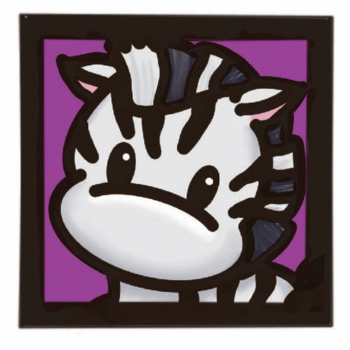 OL4526 - MDF Ladder Insert Tile - Doodle Cute Zebra - Olifantjie - Wooden - MDF - Lasercut - Blank - Craft - Kit - Mixed Media - UK