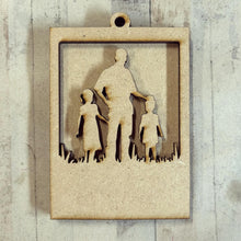 OL5006 - MDF Photo frame Silhouette Family - 3  People- 7 versions see pictures MDF only - Olifantjie - Wooden - MDF - Lasercut - Blank - Craft - Kit - Mixed Media - UK