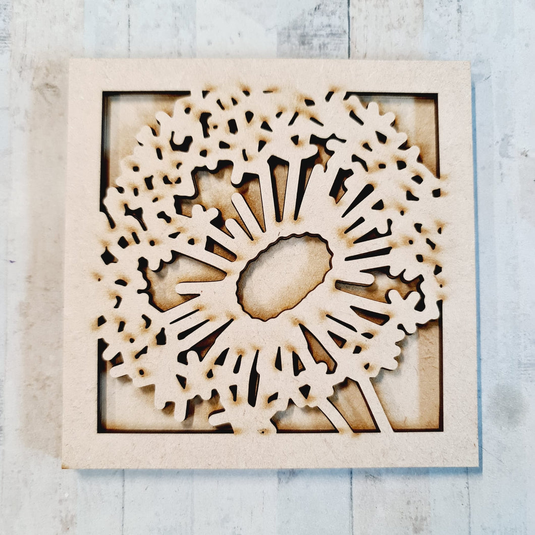 OL3768 - MDF Ladder Insert Tile - Doodle Dandelion - Olifantjie - Wooden - MDF - Lasercut - Blank - Craft - Kit - Mixed Media - UK